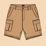 relaxed-fit brown cargo shorts image